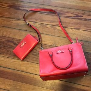 Kate spade: satchel purse + matching wallet set
